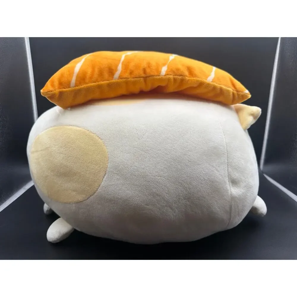San-X Sumikko Gurashi Neko Salmon Nigiri Sushi Cat 15” Plush Round1 Kawaii